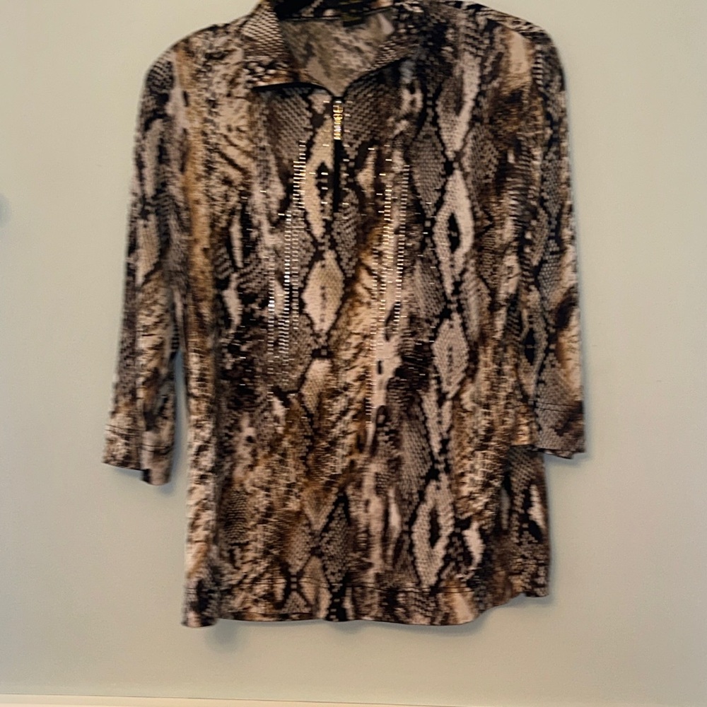 Women's Brown Snake Print Jacket